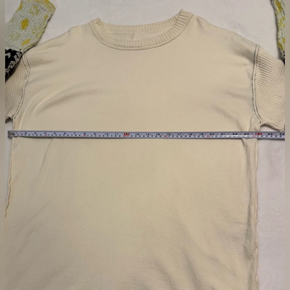 NEW Free People We The Free Tiger Style Cuff Tunic Sweater in Tea Combo Size L - Picture 10 of 12